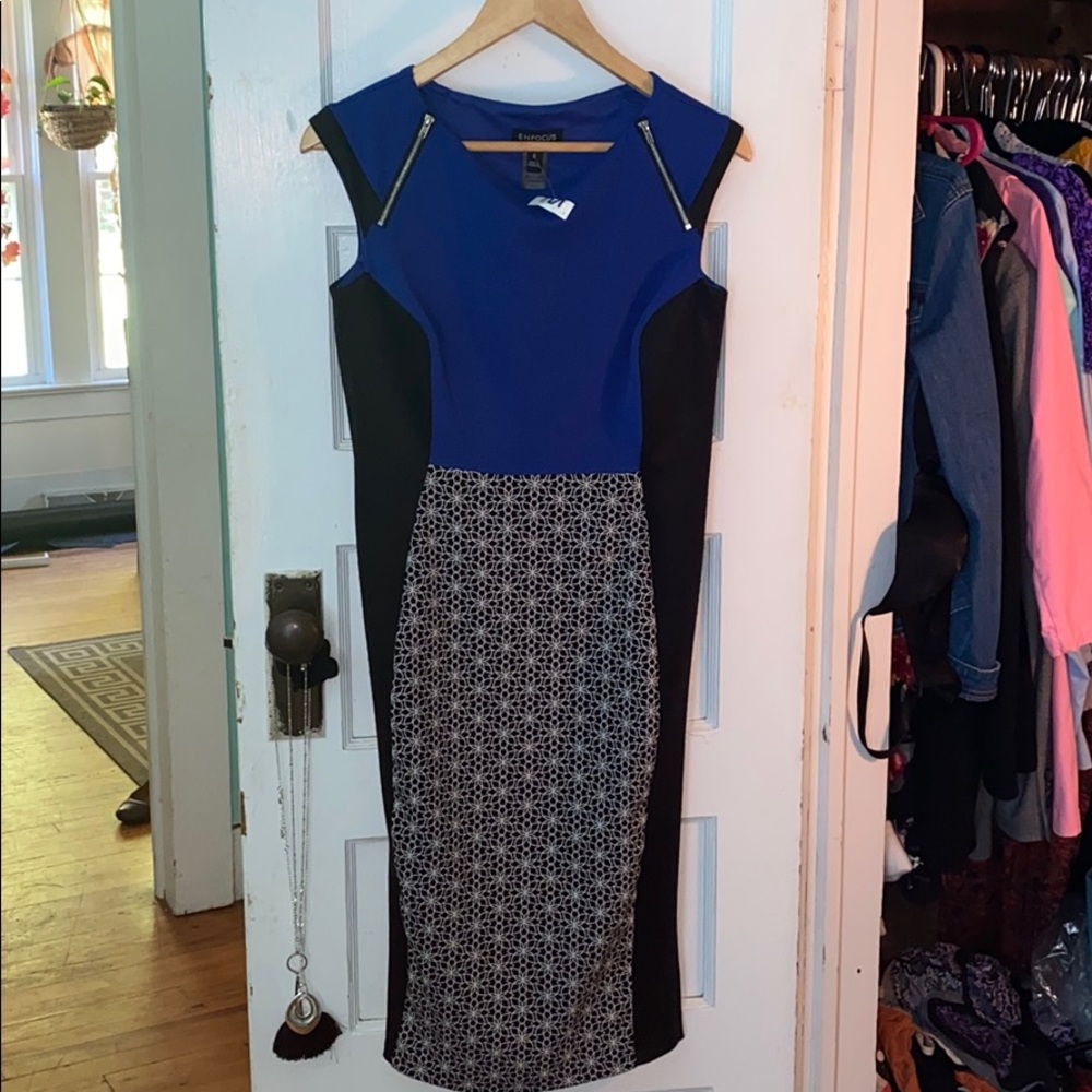Enfocus Studio Black and blue dress